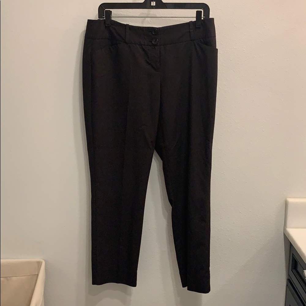 Black pin-striped cropped pants